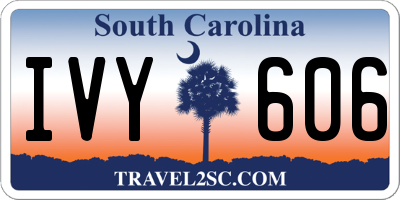 SC license plate IVY606