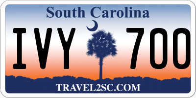SC license plate IVY700