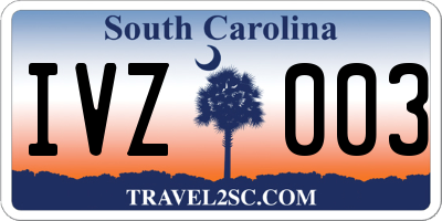 SC license plate IVZ003