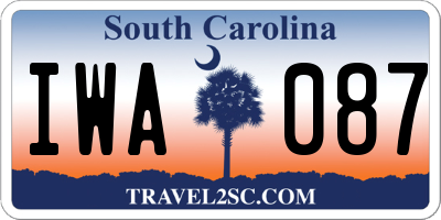 SC license plate IWA087