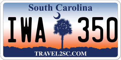 SC license plate IWA350