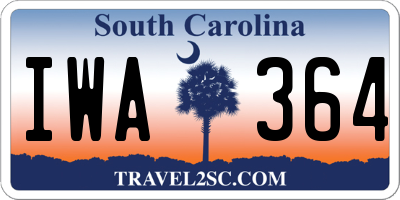 SC license plate IWA364