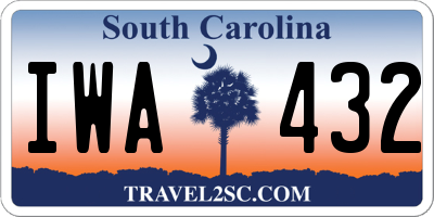 SC license plate IWA432