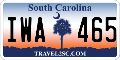 SC license plate IWA465