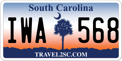 SC license plate IWA568