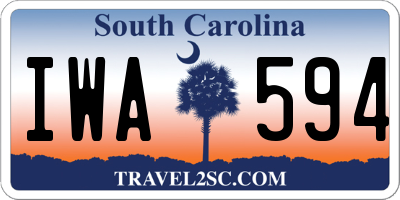 SC license plate IWA594