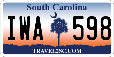 SC license plate IWA598