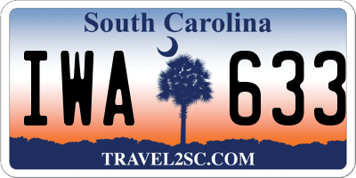 SC license plate IWA633