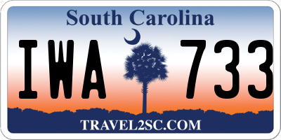 SC license plate IWA733