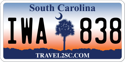 SC license plate IWA838