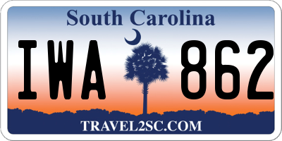 SC license plate IWA862