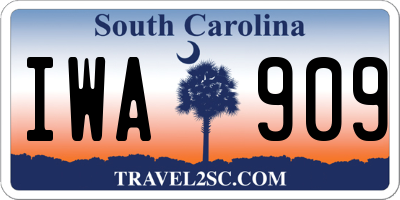 SC license plate IWA909