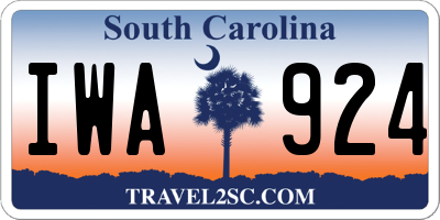 SC license plate IWA924