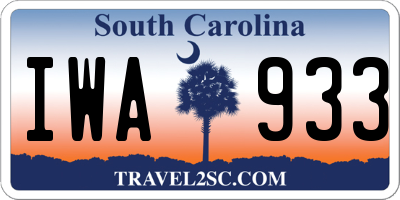 SC license plate IWA933
