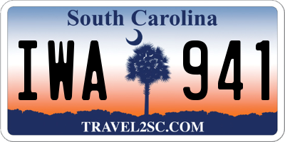 SC license plate IWA941