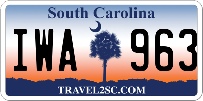 SC license plate IWA963