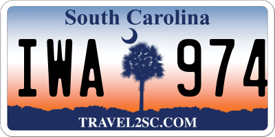 SC license plate IWA974