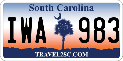 SC license plate IWA983