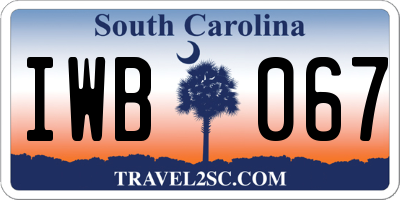 SC license plate IWB067