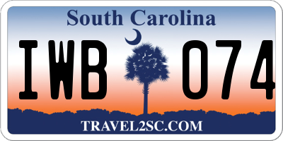 SC license plate IWB074