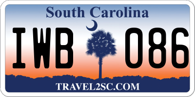 SC license plate IWB086