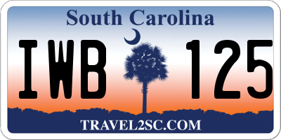SC license plate IWB125