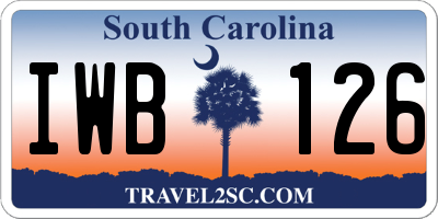 SC license plate IWB126