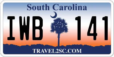 SC license plate IWB141