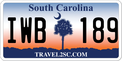 SC license plate IWB189