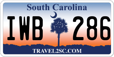 SC license plate IWB286