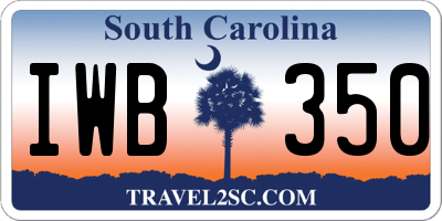 SC license plate IWB350