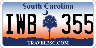 SC license plate IWB355