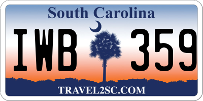 SC license plate IWB359
