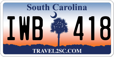 SC license plate IWB418
