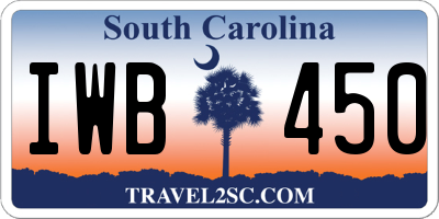SC license plate IWB450