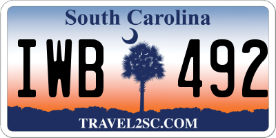 SC license plate IWB492