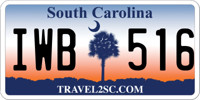 SC license plate IWB516