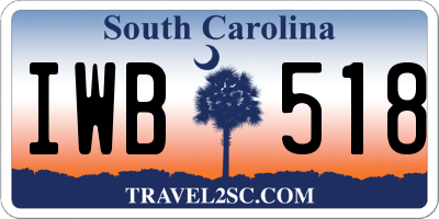 SC license plate IWB518