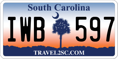 SC license plate IWB597