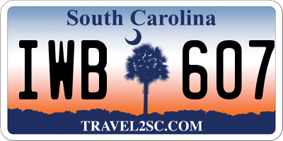 SC license plate IWB607