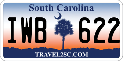 SC license plate IWB622