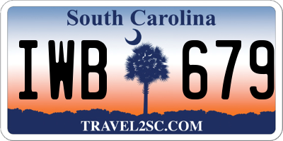 SC license plate IWB679