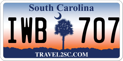 SC license plate IWB707