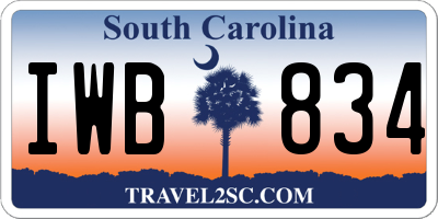 SC license plate IWB834