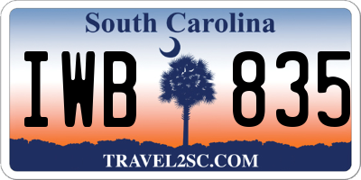 SC license plate IWB835