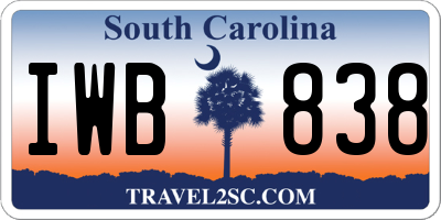 SC license plate IWB838