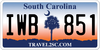 SC license plate IWB851