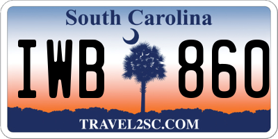 SC license plate IWB860