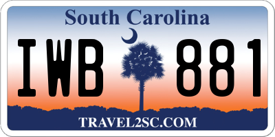 SC license plate IWB881