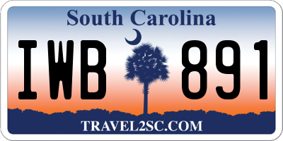 SC license plate IWB891